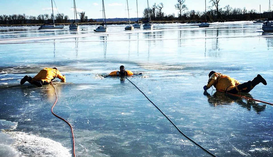 Firefighters on ice