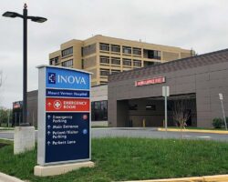 Inova sign in front of emergency room entrance