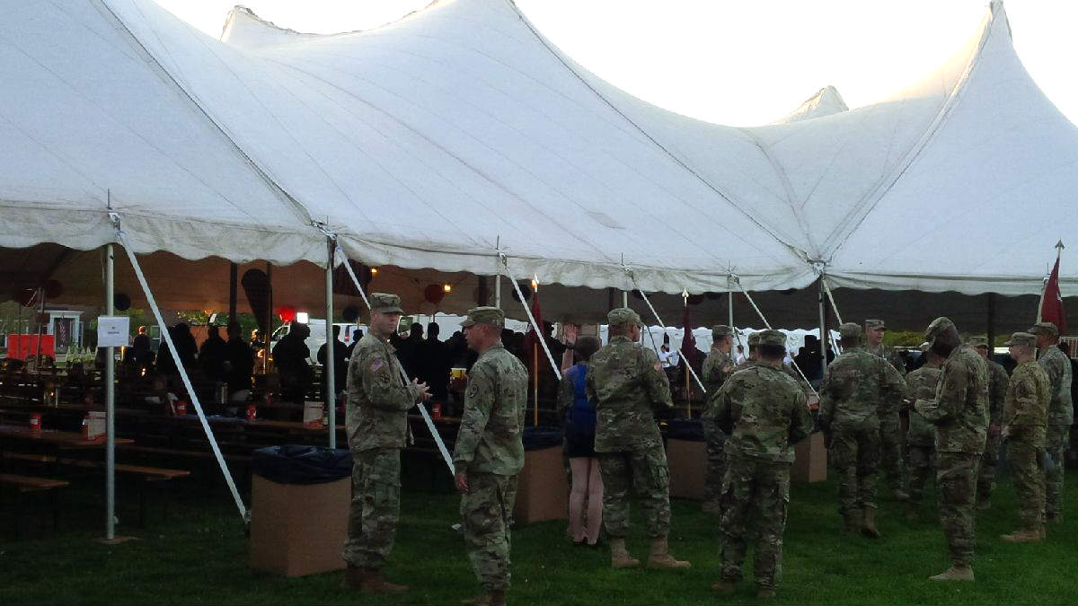 People in tents