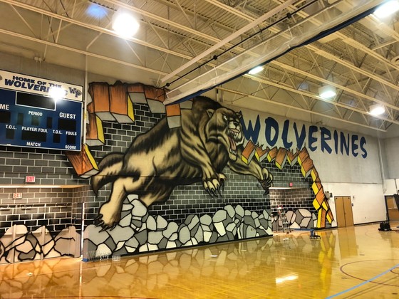 Mural seen from bleachers
