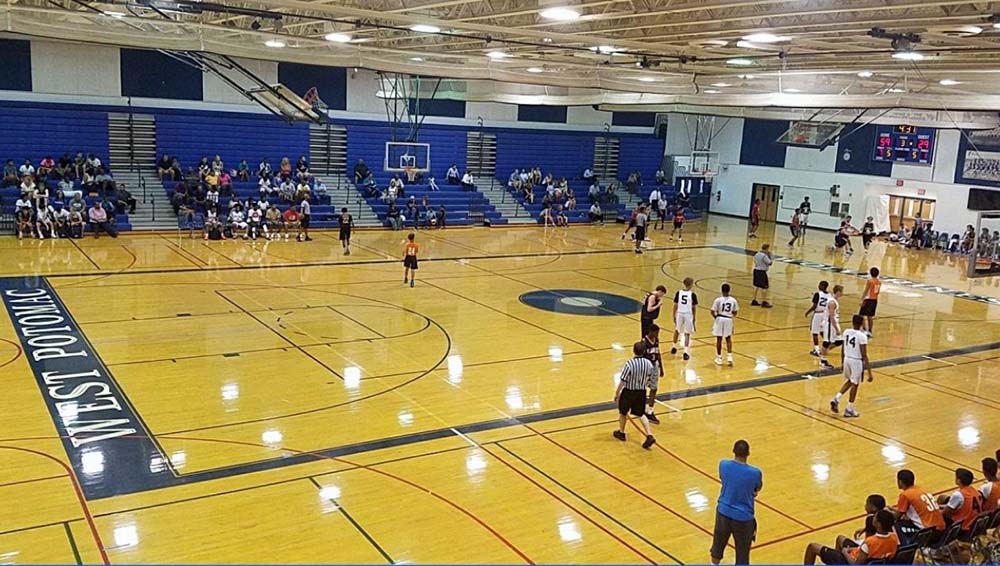 A shot from the bleachers of the old court.