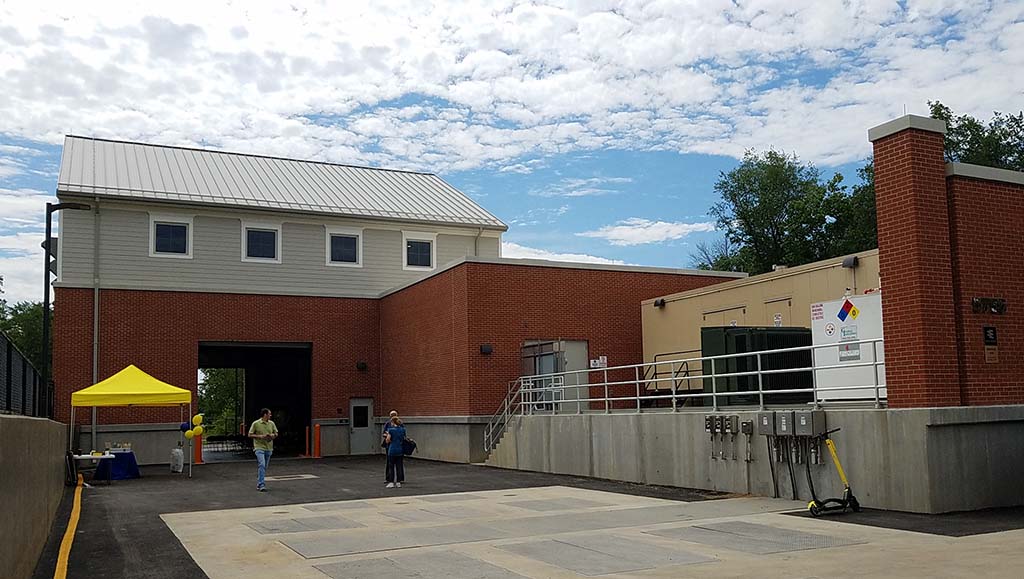 The exterior of the pumping station